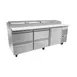 Asber APTP93 93" 3-Section Refrigerated Pizza Prep Table w/ 1 Door, 4 Drawers, 12 Pans 1 image