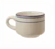 International Tableware CT-23 - 7oz Ceramic China Cups, White with Blue Band, Stackable, 1 Dozen 1 image