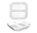 International Tableware FA2-3 - 3" Sauce Plate, 2 Compartments, 1/2 oz Wells, Porcelain, Safe - 1 Dozen 1 image