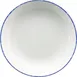International Tableware PR-110-CB - 40 oz Round Pasta Bowl, 10" White with Blue Porcelain, - 1 Dozen 1 image