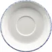 International Tableware PR-2-CB Saucer, 6-1/8" White with Blue Porcelain Finish - 1 Dozen 1 image
