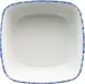 International Tableware PR-32-CB - 18 oz Square China Bowl, 5"¾ x 2" White Blue Porcelain - 1 Dozen 1 image