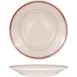 International Tableware RW-105 - 10.9" x 2" Rosewood Bowl, 22 oz Ceramic, White Red Band - 1 Dozen 1 image