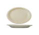 International Tableware VA-48 China Platter, 12" x 10" Oval Ceramic White Rim, Safe - 1 Dozen 1 image