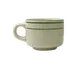 International Tableware VE-23 7 oz Cup, 3¼" Dia x 2½" H, Green Band, Microwave Safe - 1 Dozen 1 image