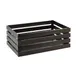 APS Germany APS11723 Tall GN 1/1 Crate, 13"-3/4 x 21"⅞ x 7"⅞, Black Acacia Wood, Base - 1/Case 1 image