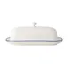 Mikasa 5297193 Bistro Butter Dish, 8-3/5"W, Vitrified Porcelain, Blue, With Cover 1 image