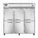 Continental Refrigerator 3RRFNHD 78" 3-Section Reach-In Refrigerator Freezer Combo w/ 6 Half Solid Doors 1 image