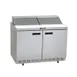 Delfield 4448NP-12 48" Two Section Refrigerated Sandwich / Salad Prep Table w/ 2 Doors, 12 Pans 1 image