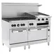 Vulcan 60SS-6B24GBP 60" LP Gas Restaurant Range w/ (6) Open Burners, 24" Raised Griddle/Broiler Right, (2) Standard Ovens, 268.000 BTU 1 image