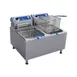 Globe PF32E Split Pot Countertop Electric Fryer w/ 2 Baskets, 32-Lb. Capacity, 208/240V - Open box 1 image