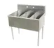 Advance Tabco 4-3-36 36" Three Compartment Sink, 12"W x 21"L Bowl Without Drainboard 1 image