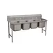Advance Tabco 9-4-72 81" Four Compartment Sink, 16"W x 20"L Bowl Without Drainboard 1 image