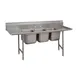 Advance Tabco 93-83-60-24RL 115" Three Compartment Sink, 20"W x 28"L Bowl With 2 Drainboards 1 image