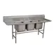 Advance Tabco 94-3-54-24RL 103" Three Compartment Sink, 16"W x 20"L Bowl With 2 Drainboards 1 image