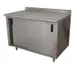 Advance Tabco CF-SS-246M Cabinet Base Sliding Door Work Table with Mid-Shelf, 72"W X 24"D / Upturn 1 image