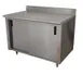Advance Tabco CK-SS-245 Cabinet Base Sliding Door Work Table, 60"W X 24"D / Backsplash 1 image