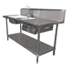 Advance Tabco DL-30-96 96" Prep Table Sink Unit, 2 Bowl on Center with Drawer & Faucet - 14 Gauge 1 image