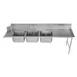 Advance Tabco DTC93-1620-9R 108" Dishtable with Potsinks, 40" Right Drainboard, 3 Bowls 1 image