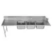 Advance Tabco DTC93-2020-9L 108" Dishtable with Potsinks, 28" Left Drainboard, 3 Bowls 1 image