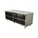 Advance Tabco EEK-SS-308M 96" Special Value Cabinet Base Open Front Work Table with Mid-Shelf 1 image