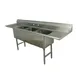 Advance Tabco FC-3-1620-24RL 96" Three Compartment Sink, 16"W x 20"L Bowl With 2 Drainboards 1 image