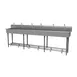 Advance Tabco FC-FM-120FV 120" Freestanding Multi-Station Hand Sink without Faucet w/Foot Valves 1 image