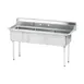Advance Tabco FE-3-1515-X 50" Three Compartment Sink, 15"W x 15"L Bowl Without Drainboard 1 image