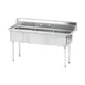 Advance Tabco FE-3-1812-X 59" Three Compartment Sink, 18"W x 18"L Bowl Without Drainboard 1 image