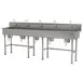 Advance Tabco FS-FM-100KV 100" Freestanding Multi-Station Hand Sink without Faucet-Knee Valves/14 g 1 image