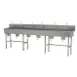 Advance Tabco FS-FM-120KV 120" Freestanding Multi-Station Hand Sink without Faucet-Knee Valves/14 g 1 image