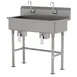 Advance Tabco FS-FM-40KV 40" Freestanding Multi-Station Hand Sink without Faucet-Knee Valves/14 g 1 image