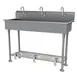 Advance Tabco FS-FM-60FV 60" Freestanding Multi-Station Hand Sink without Faucet-Foot Valves/14 g 1 image