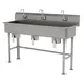 Advance Tabco FS-FM-60KV 60" Freestanding Multi-Station Hand Sink without Faucet-Knee Valves/14 g 1 image