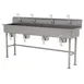 Advance Tabco FS-FM-80KV 80" Freestanding Multi-Station Hand Sink without Faucet-Knee Valves/14 g 1 image