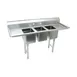 Advance Tabco K7-CS-21 58" Three Compartment Sink, 10"W x 14"L Bowl With 2 Drainboards 1 image