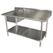 Advance Tabco KLAG-11B-305L-X 60" Prep Table Sink Unit, Bowl on Left with Faucet - 16 Gauge 1 image