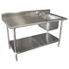 Advance Tabco KLAG-11B-306R-X 72" Prep Table Sink Unit, Bowl on Right with Faucet - 16 Gauge 1 image