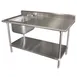 Advance Tabco KMS-11B-305L 60" Prep Table Sink Unit, Bowl on Left with Faucet - 16 Gauge 1 image