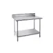 Advance Tabco KMS-362 24" Open Base Work Table, Stainless Steel Base / 5" Backsplash 1 image