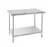 Advance Tabco MG-363 36" Open Base Work Table with Undershelf, Flat Top - 36"D / Galvanized - 16G 1 image