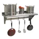 Advance Tabco PS-12-60 Stainless Steel Wall Mounted Shelf with Pot Rack - 60"W x 12"D 1 image