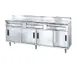 Advance Tabco SDRC-305 Cabinet Base Sliding Door Work Table with Drawer, 60"W X 30"D / Backsplash 1 image