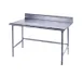 Advance Tabco TSKG-304 48" Open Base Work Table with Side & Rear Crossrails, 5" B.splash /16 Ga. Top 1 image