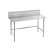 Advance Tabco TVKG-243 Open Base Work Table with Side & Rear Crossrails, 10" Backsplash / Galvanized 1 image