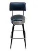 AAA Furniture 104-31/BACK/BAND Bar Stool, Upholstered Back, Black Metal Frame, Chrome Footring, Vinyl, Armless 1 image
