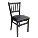 AAA Furniture Wholesale 309 BVS-BLK Indoor Side Chair with Slat Back and Upholstered Seat, Black 1 image