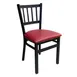 AAA Furniture Wholesale 309 GR4-BLK Indoor Side Chair with Slat Back and Upholstered Seat, Black 1 image