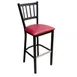 AAA Furniture Wholesale 309BS GR4-BLK Bar Stool – Slat Back, Upholstered Seat, Matte Black Metal Frame, UPH 1 image