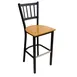 AAA Furniture 309BS WS-BLK Bar Stool - Slat Back, Wood Saddle Seat, Metal Frame, Black Finish, Quick Ship 1 image